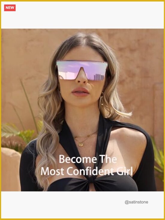 Oversized Square Sunglasses with UV400 Protection for Women Men